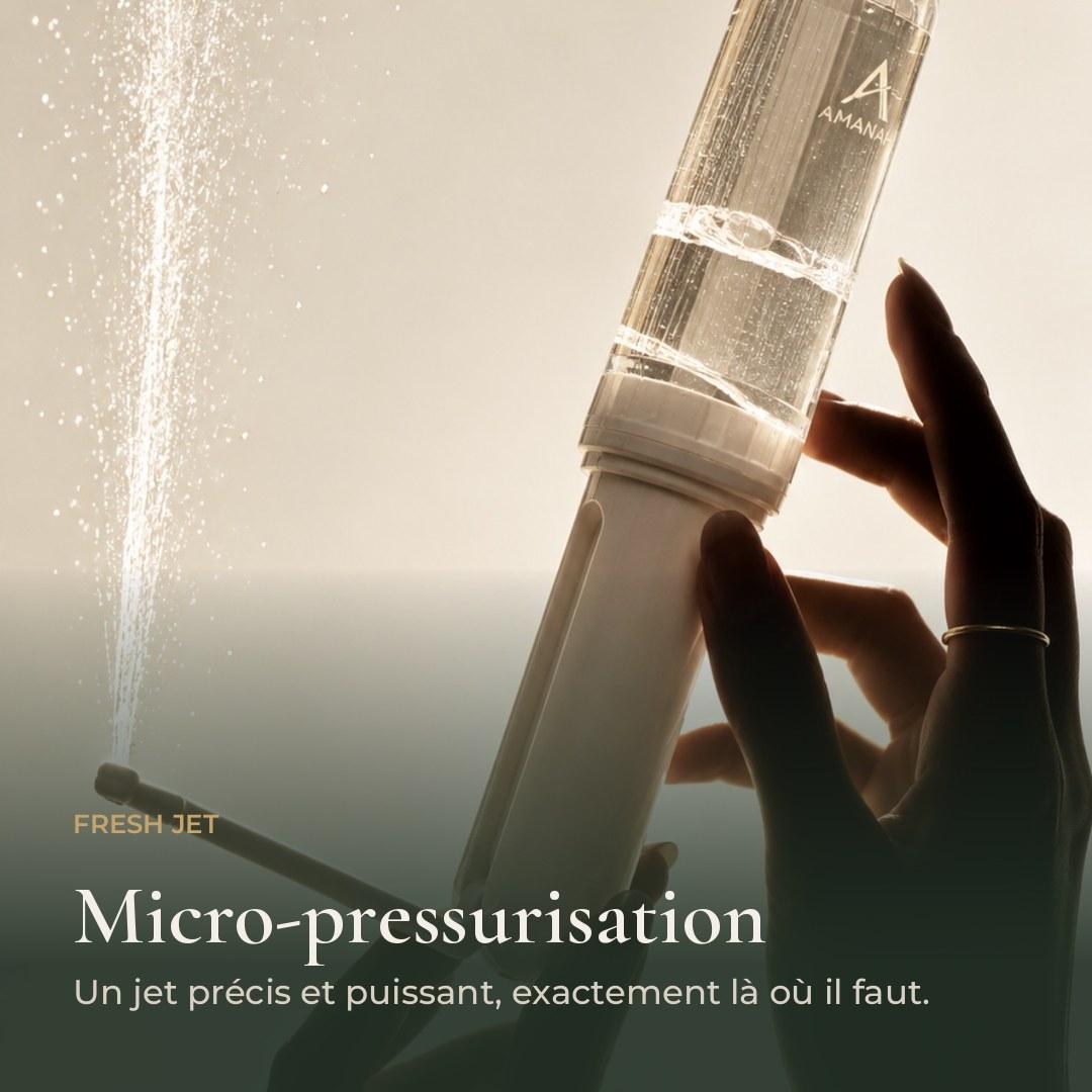 Jet d'eau précis du Fresh Jet grâce à la micro-pressurisation